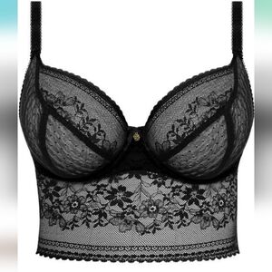 Beautiful Freya Women's Sydnie Underwire Longline Bra Black US 36DDD New w/ Tags